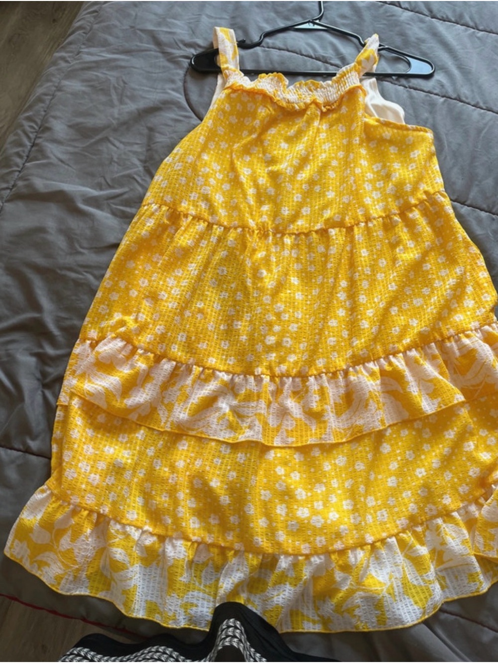 Cato Yellow and White Floral Tank Dress